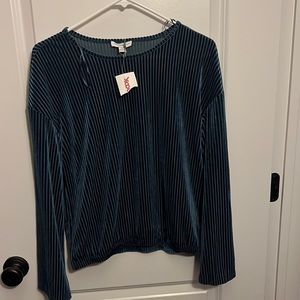 CAROLINA BELLE Montreal Teal Long Sleeve Shirt Size Small